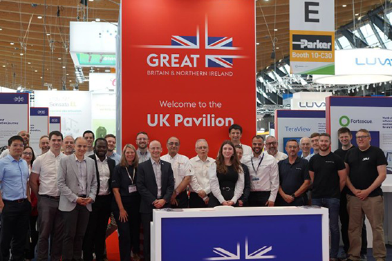 A photo of UK Pavilion on The Battery Show floor